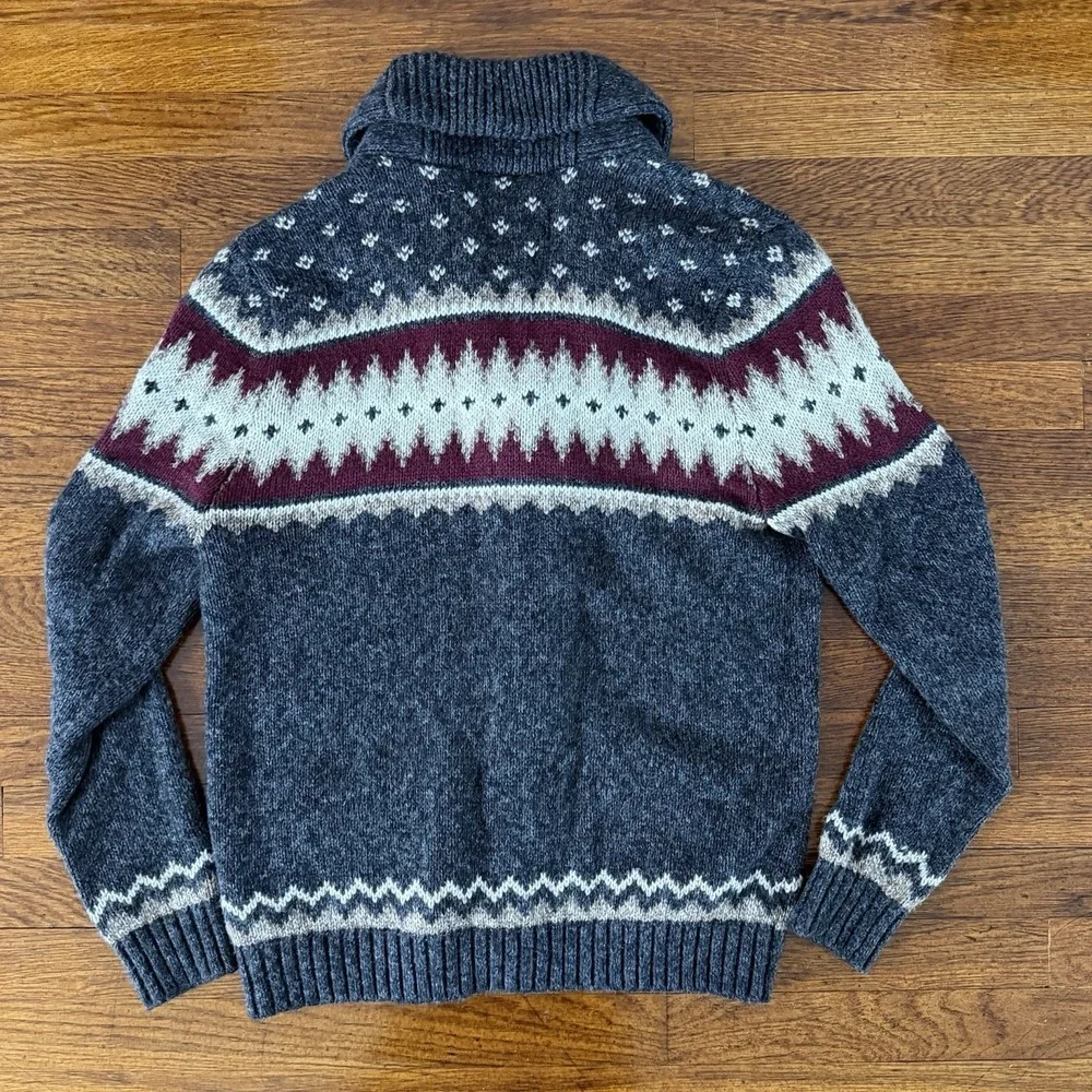 Men's Abercrombie & Fitch Heritage Fair Isle Shawl Collar Cardigan Size L